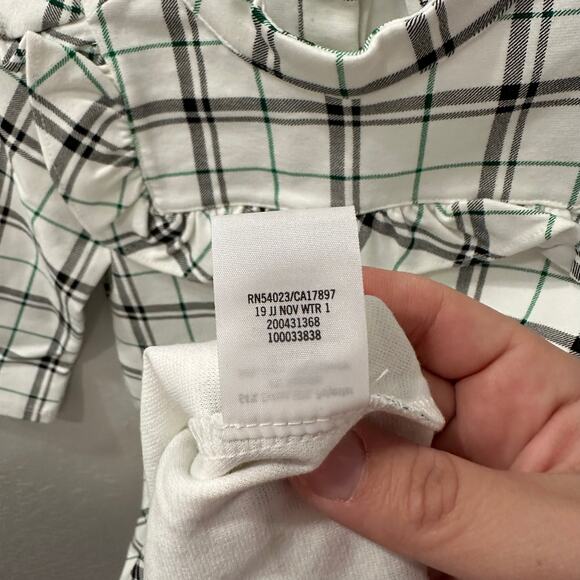 Janie and Jack Green & Grey Plaid Ruffle Dress - Picture 8 of 8